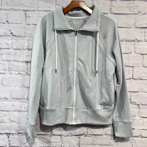 Under Armour Size Medium Dockside Fish Full Zip‎ Jacket Active Comfy Halo Gray - Picture 2 of 13